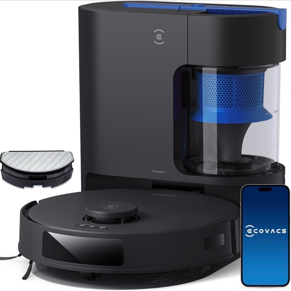 Black and Blue Robotic Vacuum Cleaner
